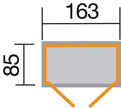Weka Gartenhaus, Garten-/Terrassenschrank 361 Größe 2 Flachdach, 14 mm, DT, braun, 173x105x190 cm, 361.1608.30400 - 2