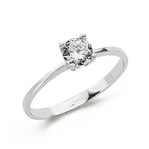 Solitario Oro blanco 18 kilates Saetti