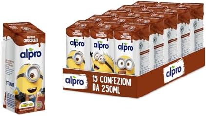 Alpro Minions, Bevanda a base di Soia al Gusto Cioccolato, 100% Vegetale, con aggiunta di Calcio e Vitamine - 15 Confezioni da 250 ml