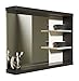 Produktbild Trendteam Badezimmer Wandspiegel Sunrise, 90 x 66 x 16 cm in Korpus Sardegna Rauchsilber (NB.), Front Weiß mit Ablage und Zwei Regalböden