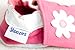 Soft leather baby shoes pink with white flowers