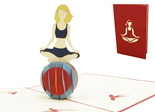 'Lin, Pop Up Tarjetas cupones, tarjetas de felicitación 3d "Wellness, tarjeta de cumpleaños, Yoga, N279