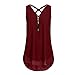 Produktbild Damen Sommer Strand Elegante Spaghettiträger Oberteile Vest Crop Tops Camisole DOLDOA Mode Tank Weste Cami T-Shirt Geburtstags Geschenk Für Frauen Mädchen Freundin (EU:36, Winerot)
