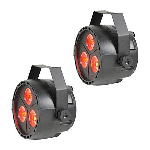 2x QTX PAR12 RGBW DMX PAR Light 3 x 4W LED Spotlight inc Remote