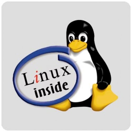 Notebook-Sticker Linux inside - blau