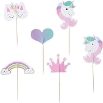24 Stück Einhorn Muffin Deko – Lila Cupcake-Topper Aus Papier Mit Zahnstochern, Für Geburtstagsparty & Feiern