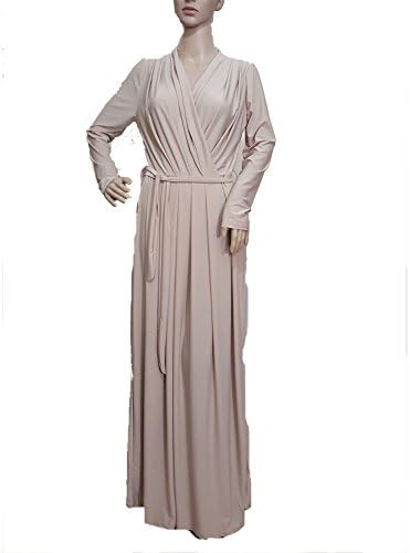 Posh Maxi Dress Pleated Nursing 2 in 1 Dress Abaya kaftan Jilbaya (Cream)