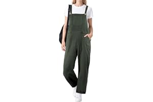 BSBUY Mono Mujer Verano, Peto para Mujer Grande, Overol Holgado de Verano Ajustable, Casual Ajustable Correa Monos, Pierna Suelta Mamelucos