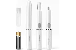 Tagliapeli Sopracciglia Donna,TOUCHBeauty 2 in 1 Rasoio Elettrico Donna Professionale Indolore, Epilatore Sopracciglia, Naso, Orecchie, Viso, Labbra, Corpo TB-1458(Bianco)