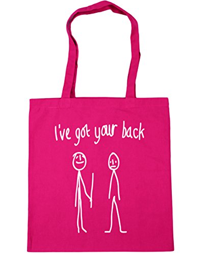 HippowarehouseI've got your back stickmen Tote Shopping Gym Beach Bag 42cm x38cm, 10 litres