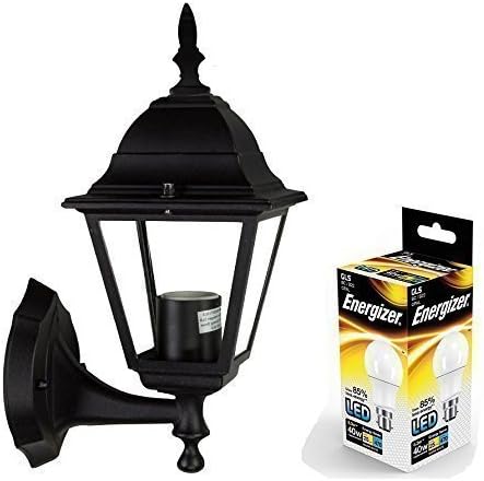 LED Outdoor Wall Lantern Outside Light Security Black 4 Sided Exterior Lamp