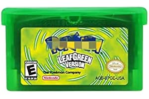 ZEZHE Pokemon Ultra Purple Version Gameboy Advance GBA Multi Colours Classic Game Accessories NDSL GB GB C GBM GBA SP (Leaf-Green)