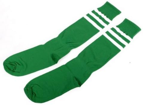 Gleader Old School White Stripe on Green Knee High Athletic Sports Tube Sock