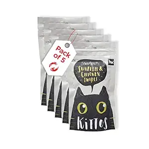 Petsy - Kittos Cat Treat - 35g | Different Flavors are Available with Multi Pack (Sunfish and Chicken Twirls, Pack of 5)