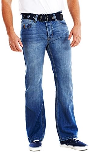 Mens BootCut Jeans Stone Edge Brand Denim Waist 30" to 42" Short, Regular, Long