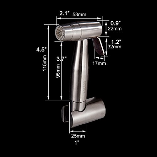 CIENCIA Bidet-Handbrause für Toilette Sprayer Premium Edelstahl Sprüher Shattaf Komplett Bidet Set für WC(WS024A) - 3