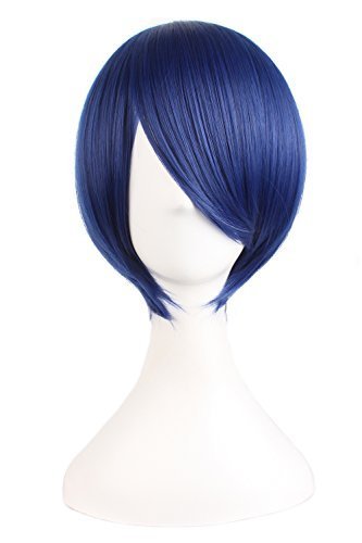 Dark Blue/ Black : MapofBeauty Short Straight Cosplay Costume Wig Party Wig (Dark Blue/ Black) RS.699 (83.00% Off) - Amazon