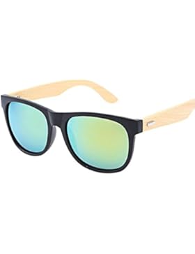 Unisex Sonnenbrille, Reise Bambus Leg Holz Casual Outdoor Fashion Sunglasses (D)