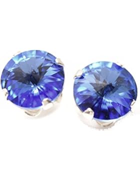 Lagerräumung. 925-Sterling Ohrstecker handgefertigt mit funkelnden Sapphire Kristall aus SWAROVSKI®.