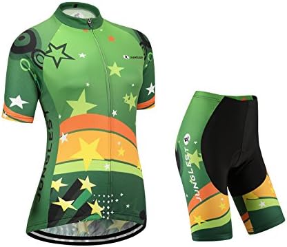 (3D pad)(Type:Set size:L) Jerseys breathable windbreaker Sleeve Cycling Short Fashion performance perspiration vest Jersey Women