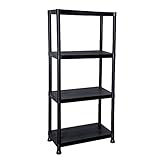 Oypla 4 Tier Black Plastic Heavy Duty Shelving Racking Storage Unit (Misc.)