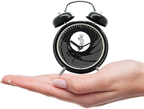 Kid Portable Teen Mini Cute Twin Bell Analog Alarm Clock Gift with Custom cartoon -266. Pistol James Bond Mi6 Spy Weapon Agent 007