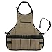 Produktbild Leinwand Arbeit Schürze, Heavy Duty Garten Werkzeug Schürzen, Gartengeräte Gürtel, wasserdichte Gartenarbeit Arbeiter Schürze mit Werkzeugtaschen,Brown