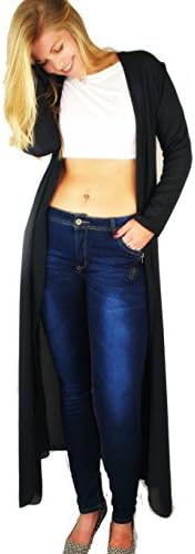 ONE LOOK CLOTHING Ladies Sheer Long Maxi Duster Cardigan 8-20