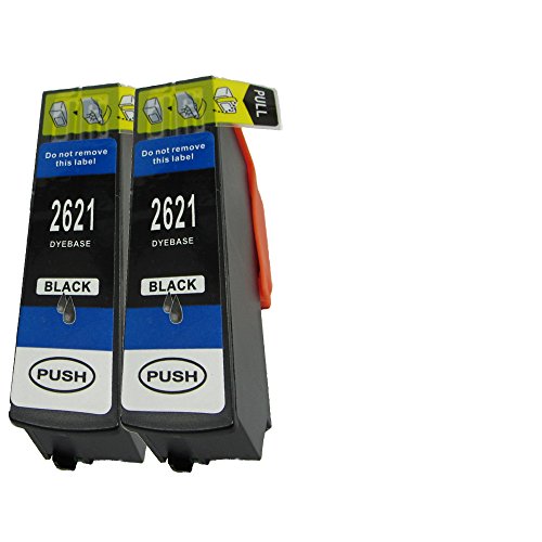 N.T.T.® 2x Stück XL Tintenpatronen kompatibel zu T2621 BK Black / Schwarz Für Epson Expression Premium, XP-510 ; XP-600 ; XP-605 ; XP-610 XP-615 ; XP-700 ; XP-710 ; XP-800 ; XP-810