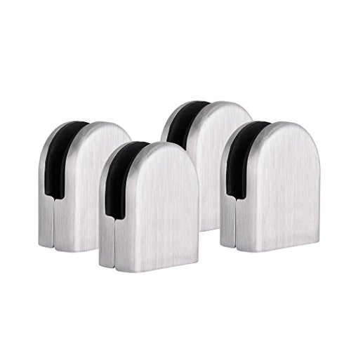 WOLFTEETH 4 pz supporto vetro Acciaio inox Morsetto per Mensole Scale Corrimano, 8-10 mm