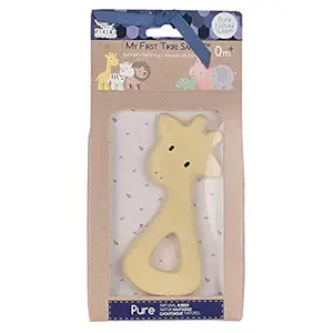 Tikiri Toys Giraffe Natural Rubber Teether, Handmade & Organic, for Kids 0+ & Above, Multicolor