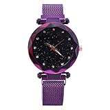 gaddrt Uhren, Frauen Arbeiten Edelstahl-Band-analoge Quarz-Runde Armbanduhr-Uhren um (lila)