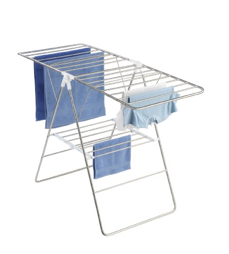 WENKO 3774018100 Wäschetrockner Flex – 15 m Trockenlänge, Edelstahl rostfrei, 145 x 90 x 60 cm, Silber matt - 3