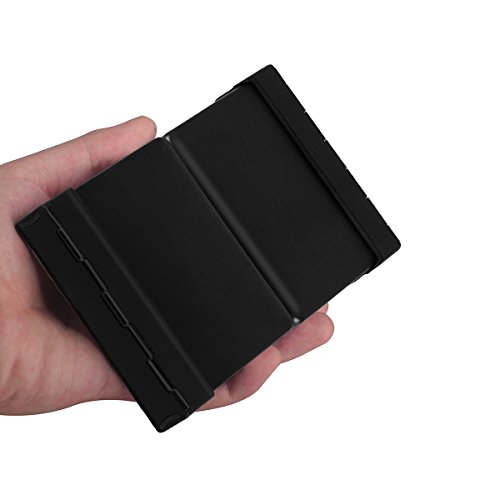 EC Technology Faltbare Bluetooth Tastastur, Ultra Slim, Kompakt, Kabellos, Tastatur in Taschengröße, Ergonomisches Design, Eingbaute Wiederaufladbare Li-Polymer Batterie, Kompatibel mit IOS/ Android/ Windows, Aluminiumlegierung – Schwarz - 4