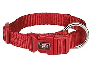 For The Fur Kids Trixie Premium Nylon Dog Collar (Small (30-45 cm), Red)