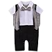 ZOEREA Baby Boys Formal Wear Wedding Suit Kids Toddler Gentleman One-piece Romper Jumpsuit Outfit Clothes Black Grey 0-24 Months