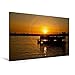 Produktbild Calvendo Premium Textil-Leinwand 120 cm x 80 cm quer, Sonnenuntergang auf dem Sambesi | Wandbild, Bild auf Keilrahmen, Fertigbild auf echter Leinwand, Leinwanddruck Orte Orte