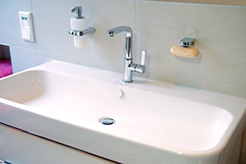 KNOPPO® Waschbecken Überlauf Abdeckung, Überlaufblende – Mirror (weiß) - 5