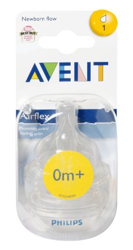 Philips Avent Classic Bottles Teat, 0months+ set of 2 SCF631/27 Pack of 2
