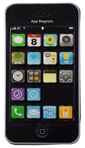 Haft-Magnete im App Design Kühlschrank-Magnete iPhone, iPad Apps Super-Magnete für den Edelstahl Kühlschrank, Magnettafel, Magnetwand 18-teilige Deko-Magnete 2x2x0,2 cm kleine bunte Neodym Magnete - 3