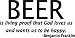 Produktbild Beer is Living Proof That God Loves Us Vinyl Decal Sticker|Cars Trucks Vans Walls Laptops Beer Fridge|BLACK|7.5 In|KCD588