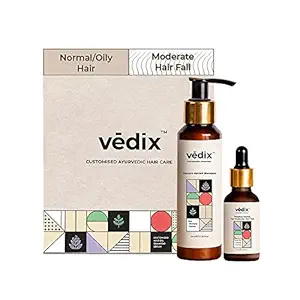 Vedix Ayurvedic Hair Care Combo, Customized Hair Growth Serum and Anti Hair Fall Shampoo For Normal Oily Hair - 150 ml