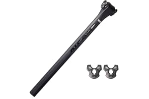 Floweringbeter Tija de sillín de fibra de carbono de 27 2/31 6 mm en 400 mm de longitud para un soporte ligero y fuerte de bicicleta