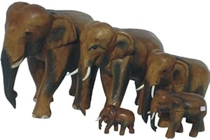 Kunsthandwerk Asien 1 Elefant laufend, Holz-Elefant (7 cm)