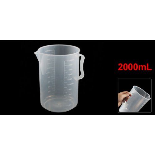 Messbecher – SODIAL(R) Labor klar weiss Kunststoff 2000mL Messbecher Becher mit Griff - 2