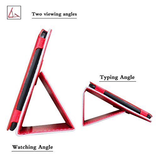 Archos 101b Oxygen hülle,Mama Mouth Folding Ständer Hülle Case mit Standfunktion für 10.1″ Archos 101b Oxygen Android 6.0 Tablet PC,Rot - 5