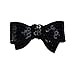 Sequin Bow Hair Clip - Toddler TruStay Clip - Best NO Slip Barrette For Fine Hair (TB5-Black)