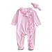 Donalworld Girls Flower Clothes Baby Outfit Infant Romper Clothes With Head Band 9M