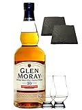 glen moray 12 bewertung  Glen Moray 10 Jahre Chardonnay Cask Single Malt Whisky 0,7 Liter + 2 Glencairn Gläser + 2 Schieferuntersetzer quadratisch ca. 9,5 cm
