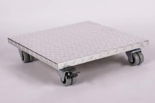 Möbelroller / Pflanzenroller (Profi) 50×50 cm, ALU, 300kg, Doppelrollen + Bremse, Marke: Szagato, Made in Germany (Design-Pflanzenroller Transportroller Rollbrett) - 2
